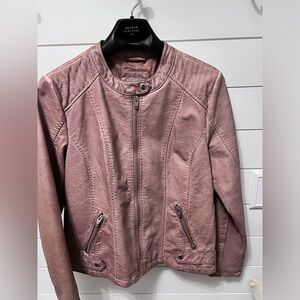 Faux, Dusty Rose, Leather Jacket-L